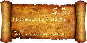 Steinmetz Koriolán névjegykártya